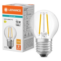 Ledvance LED-Filamentlampe Classic P 1W 827 E27, 136 lm, 2700 K, Klar... LEDVANCE-4099854467837 4099854467837 (Abb. 1)