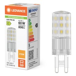 Ledvance LED-Lampe PIN 60, 806lm, 2700K, G9, 4,9W, Klar... LEDVANCE-4058075840560 4058075840560 (Abb. 1)