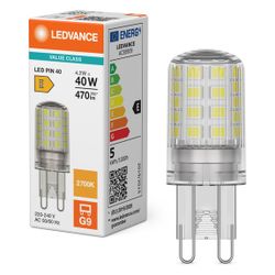 Ledvance LED-Lampe PIN 40 G9, 4,2W, 470 lm, 2700 K, Klar... LEDVANCE-4099854248962 4099854248962 (Abb. 1)