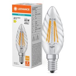 Ledvance LED-Filament-Lampe Classic BW 3,4W 827 E14, 470lm, 2700K, Glas, Klar, ... LEDVANCE-4099854466663 4099854466663 (Abb. 1)