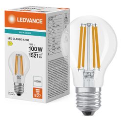 Ledvance LED-Filamentlampe Classic A 100, 11W, 1.521lm, 4000K, E27, Klar... LEDVANCE-4099854465734 4099854465734 (Abb. 1)