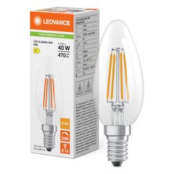 Ledvance LED-Kerzenlampe Classic B DIM, 3,4W, 470lm, 2700K, E14, Klar, LED CLB4... LEDVANCE-4099854439049 4099854439049 (Abb. 1)