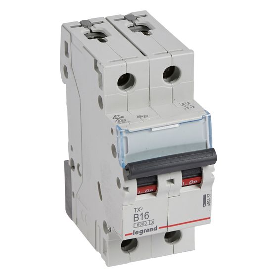 Legrand Leitungsschutzschalter TX3 B 16A, 2-polig, 6kA, 400V, 2TE, Grau, 403387