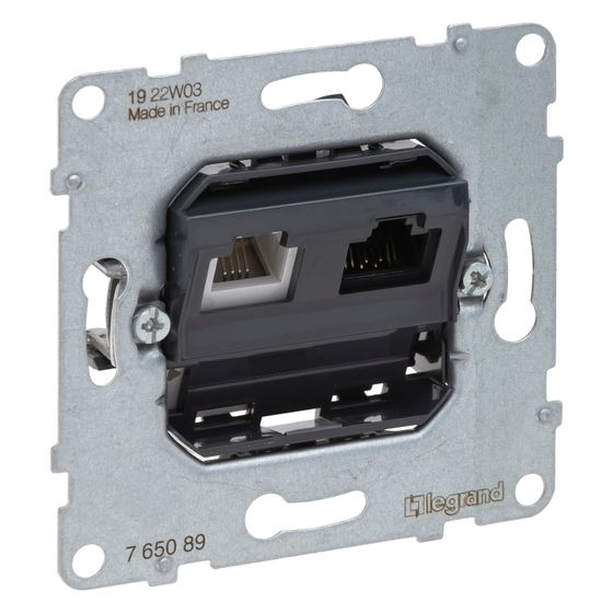 Legrand Datendose SEANO RJ11+RJ45 Kat. 6 UTP, Unterputz, 72,9x72,9x36mm, 765089