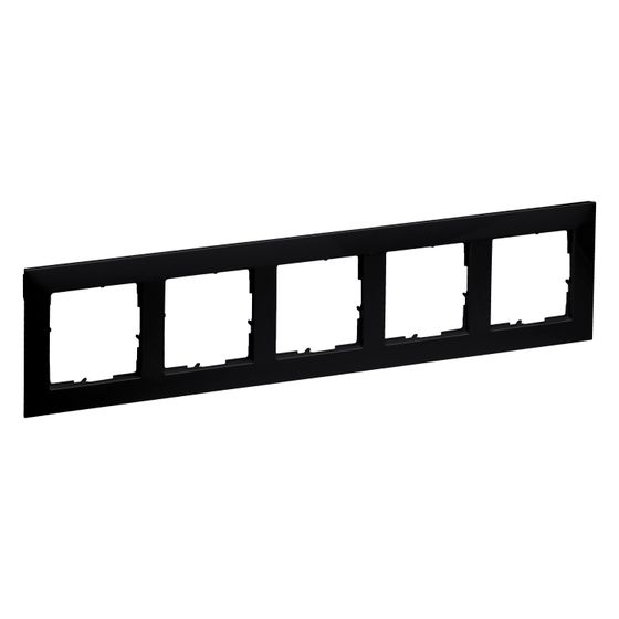 Legrand 5-fach Rahmen SEANO, 87x372mm, Kunststoff, Schwarz lackiert, 765375