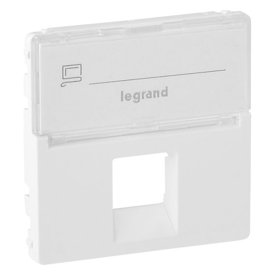 Legrand Abdeckung RJ11/RJ45 Valena Life, mit Beschriftungsfeld, 1-fach, Kunststoff, Ultraweiß, 755470
