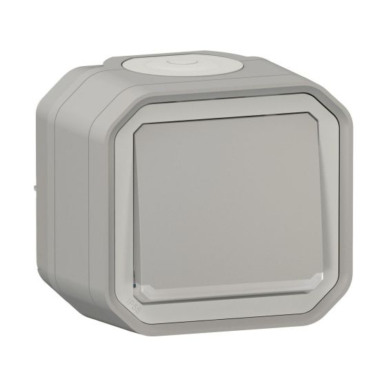Legrand Kontrollschalter Plexo New, 10AX, IP55, IK08, Kunststoff, Grau, 069712L