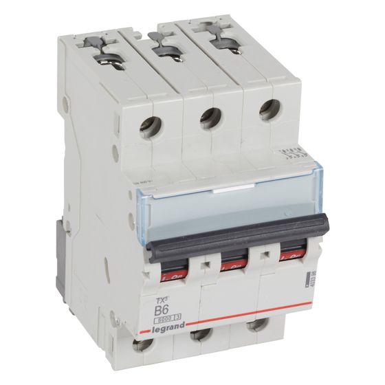 Legrand Leitungsschutzschalter TX3 B-Charakteristik 6A 3-polig, 6kA, 400V, 3TE, Grau, 403398