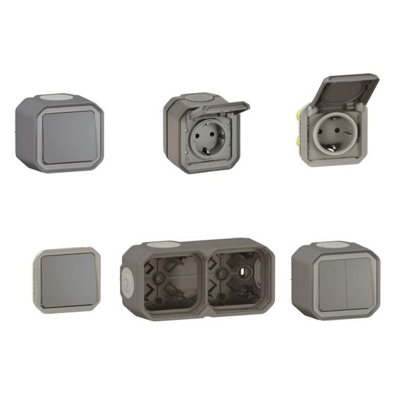 Legrand Plexo New Schalterset, Anthrazit, 100362