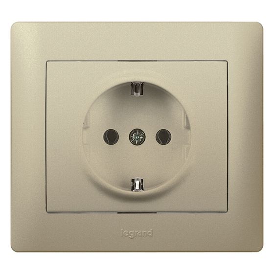 Legrand Schutzkontaktsteckdose Galea, 16A 250V, Unterputz, Kunststoff, Titan, 771462