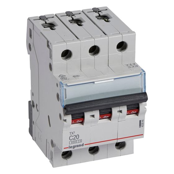 Legrand Leitungsschutzschalter TX3 C 20A, 3-polig, 6kA, 400V, 3TE, Grau, 403546