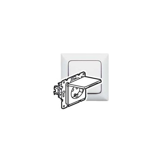 Legrand Steckdose Creo mit Klappdeckel und erhöhtem Berührungsschutz, 16A, 250V, Unterputz, Kunststoff, Ultraweiß, 776224