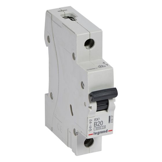 Legrand Leitungsschutzschalter RX3, 1-polig, B-Charakteristik, 20A, 6kA, 230V, 1TE, Grau