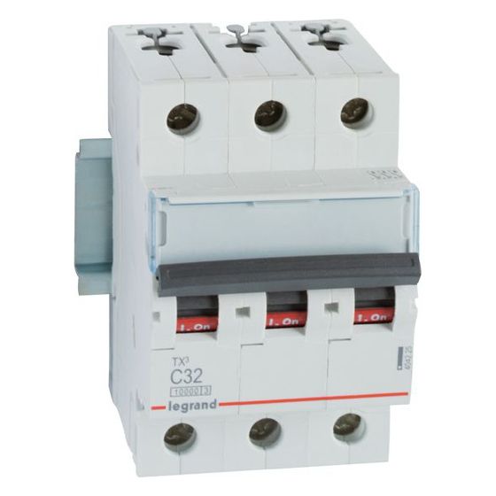 Legrand Leitungsschutzschalter TX3 C 32A, 3-polig, 10kA, 400V, 3TE, Grau, 404225