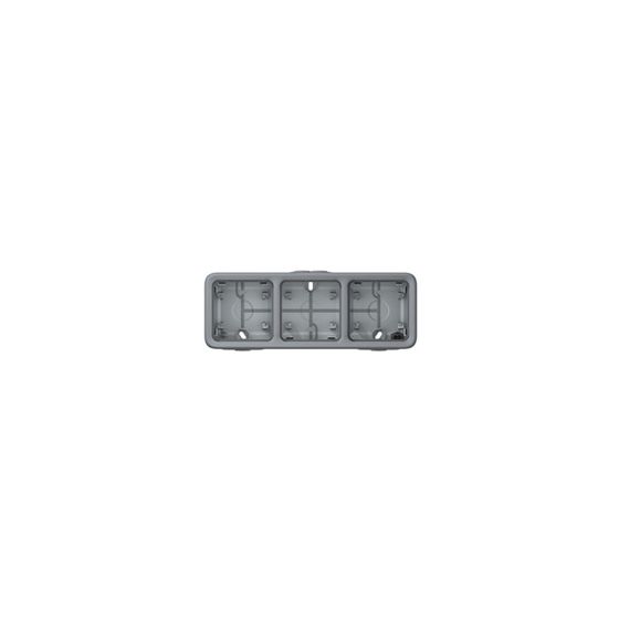 Legrand Aufputzgehäuse Plexo Classic 3-fach waagerecht, IP55, IK07, Kunststoff, Grau, 84x222x53mm, 069680