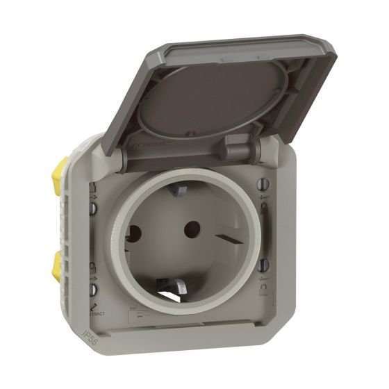 Legrand Schutzkontakt-Steckdose Plexo New, IP44, IK 08, Anthrazit, 069871L