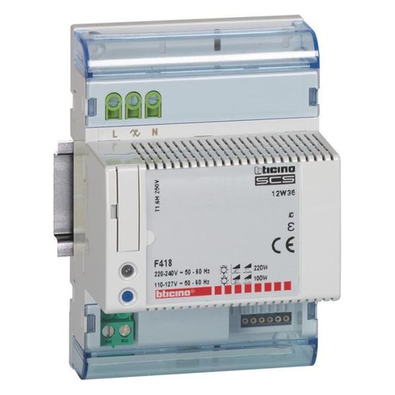 Legrand BTicino Universal-Reiheneinbaudimmer F418U2, 2x300VA, 4 TE, IP20