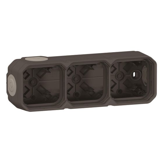 Legrand Aufputzgehäuse Plexo New 3-fach, 82x226x57mm, Thermoplast, Anthrazit, 069603L