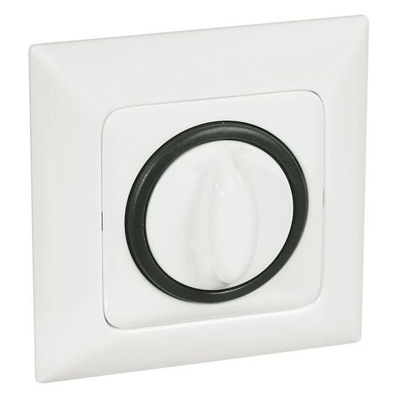 Legrand Abdeckung Dreh- u. Zeitschalter Creo, Zentralplatte, Kunststoff, Ultraweiß, 56,5x56,5x15mm, 776257
