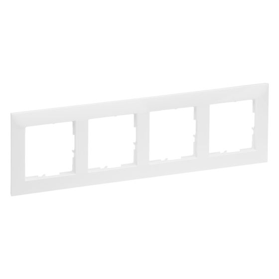Legrand Abdeckrahmen SEANO 4-fach, 87x301mm, Kunststoff, Ultraweiß