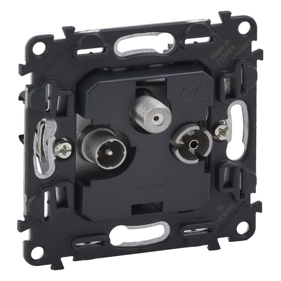 Legrand TV-R-SAT-Enddose Valena In'Matic, 3 Auslässe, 10 dB, Unterputz, 74,6x74,6x27,2mm, 753064