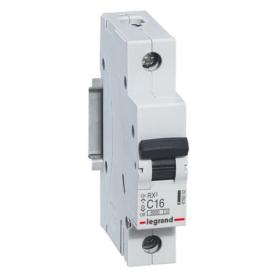 Legrand Leitungsschutzschalter RX3 419202, 16A, 1-polig, 6kA, 1TE, Grau