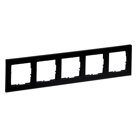 Legrand 5-fach Rahmen SEANO+, 86x371x10mm, Kunststoff, Schwarz, 765385