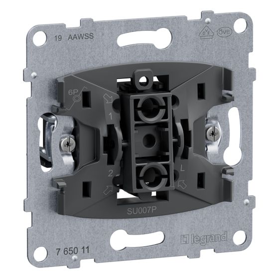 Legrand Tastereinsatz SEANO, Wechselkontakt, 10 A, Steckklemme, Unterputz, 765011