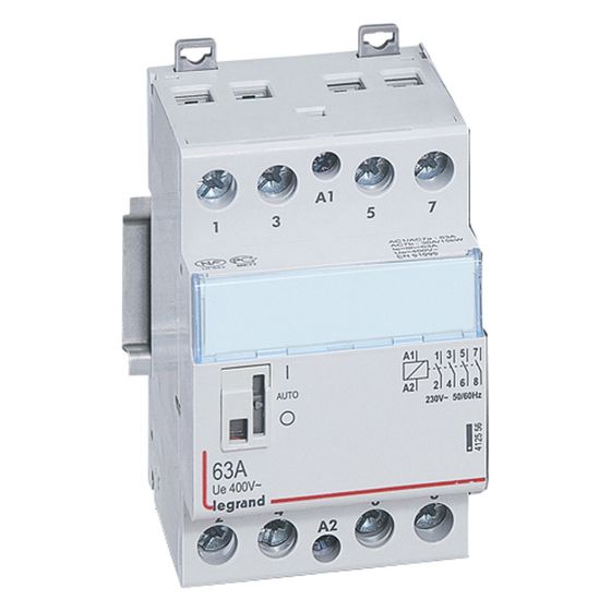Legrand Installationsschütz CX3 412556, 230V, 63A, 4S, mit Handschalter