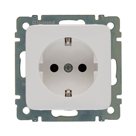 Legrand SL Schutzkontaktsteckdose Creo, Unterputz, 16A, 250V, IP20, Kunststoff, Ultraweiß, 776220