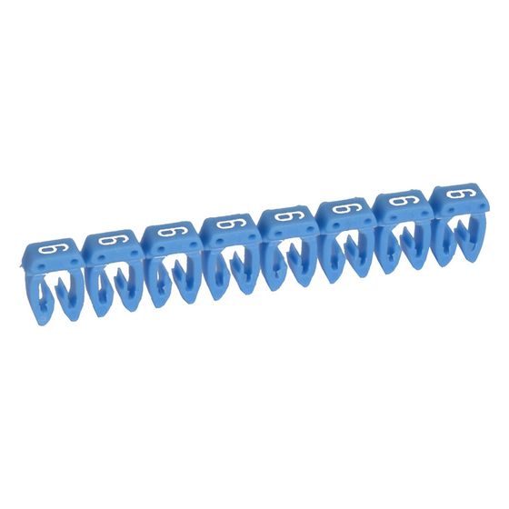 Legrand Kennzeichnungssystem CAB 3 Ziffer 6, 0,5-1,5mm2, 5x3mm, Kunststoff, Blau