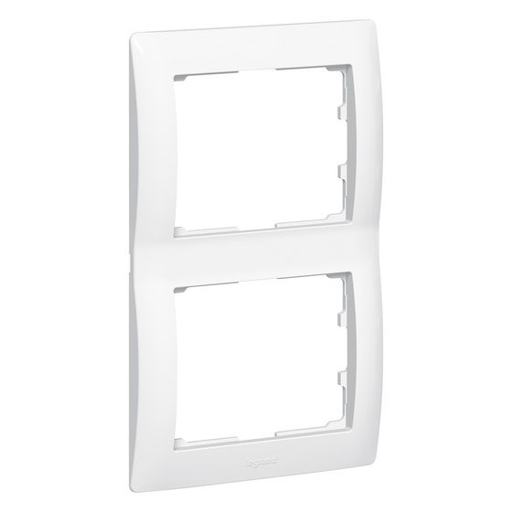 Legrand Rahmen 2-fach senkrecht Galea Ultraweiß, 91x154x12mm, Kunststoff, Weiß, 771006