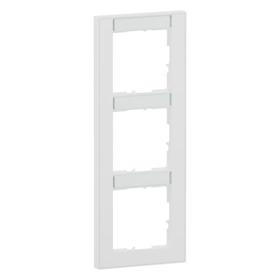 Legrand SEANO+ Rahmen 3-fach vertikal, 10x55mm Beschriftungsfeld, 87x229x9,8mm, Thermoplast, Ultraweiß, 765993