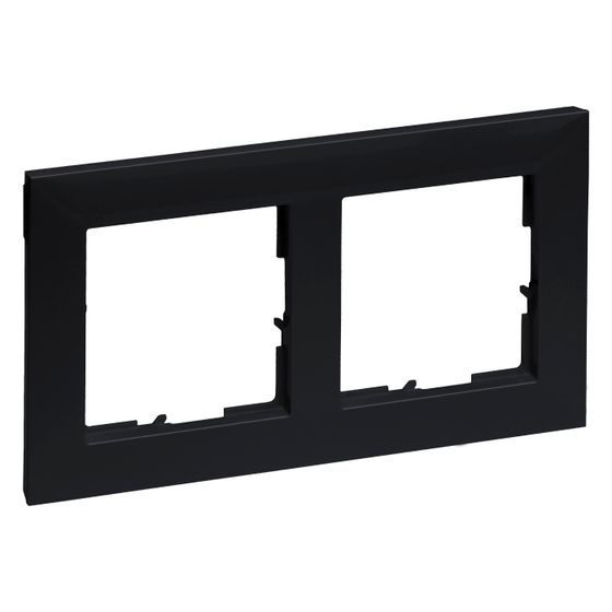 Legrand 2-fach Rahmen SEANO, 87x158x9,8mm, Kunststoff, Schwarz, 765372