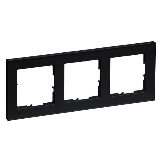 Legrand 3-fach Rahmen SEANO+, 86x228x10mm, Kunststoff, Schwarz lackiert