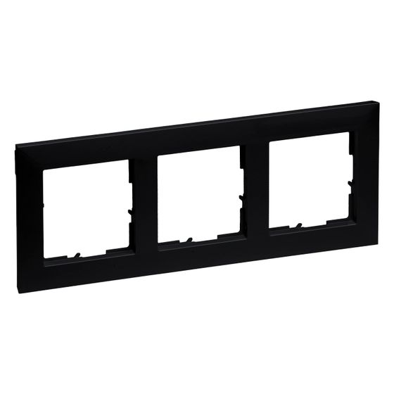 Legrand 3-fach Rahmen SEANO, 87x229x9,8mm, Kunststoff, Schwarz, 765373