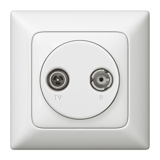 Legrand Abdeckung Antennen-Steckdose Creo, 2-Loch, Unterputz, Kunststoff, Ultraweiß, 776772