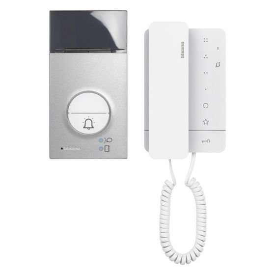 Legrand Bticino Audio-Set Flex'ONE LINEA 3000 CLASSE 100 A16M, 2-Draht-Technik, Aufputz, Weiß/Grau, 364231