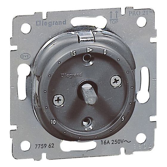 Legrand Zeitschalter-Einsatz, 0-15 min, Unterputz, 250V, 16A, Kunststoff, Anthrazit, 775962