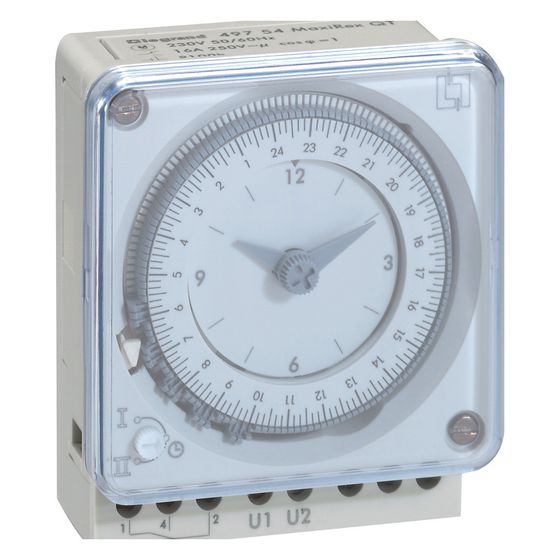 Legrand Tagesschaltuhr MaxiRex QT, 1-Kanal, 230V, 100h Gangreserve, 72x72mm Frontmontage, 16A, IP20, 049754