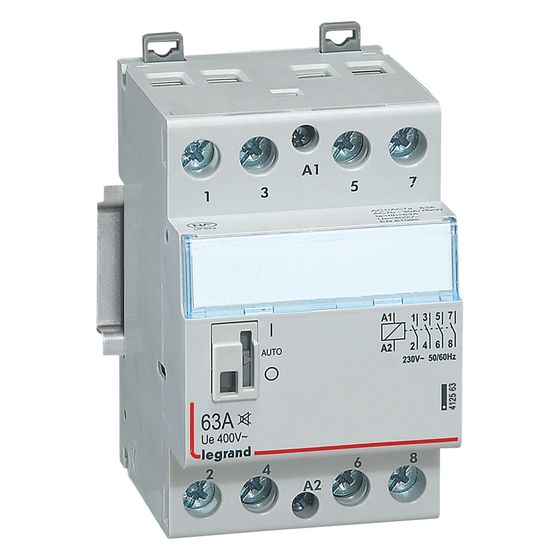 Legrand Installationsschütz CX3 412563, 230V 63A 4S, mit Handschalter