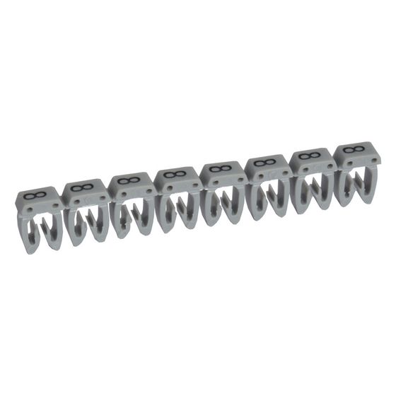 Legrand Kennzeichnungssystem CAB 3 Ziffer 8, 0,5-1,5mm2, Kunststoff, Grau, 038218