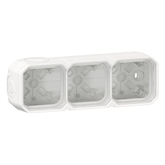 Legrand Aufputzgehäuse Plexo New 3fach, IP44, Thermoplast, Ultraweiß, 069688L
