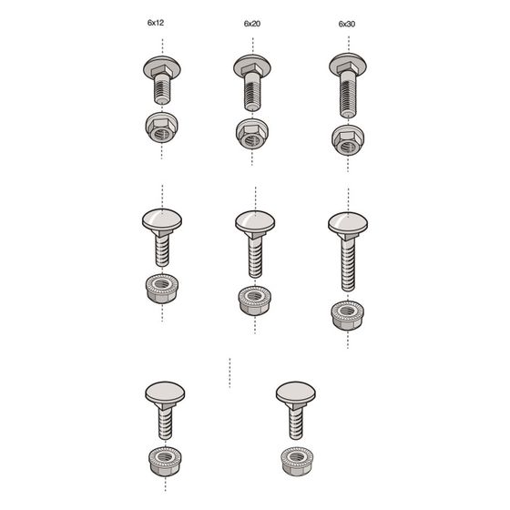 Legrand Cablofil Befestigungsset M6x20, Edelstahl, CM801018