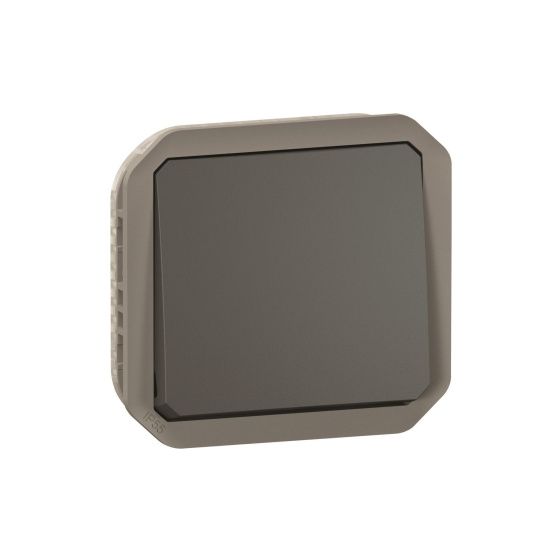 Legrand Wechselschalter Plexo New, 10AX, IP55, IK08, Steckklemme, Kunststoff, Anthrazit, 069801L