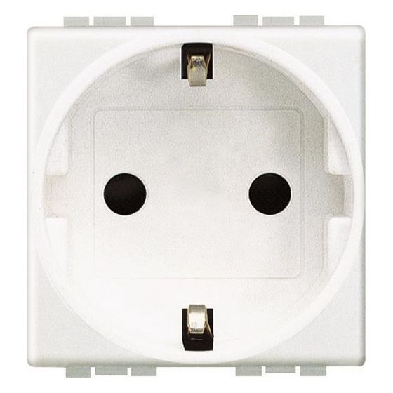 Legrand BTicino Schuko-Steckdose N4141AN, mit erhöhtem Berührungsschutz, Unterputz, Weiß