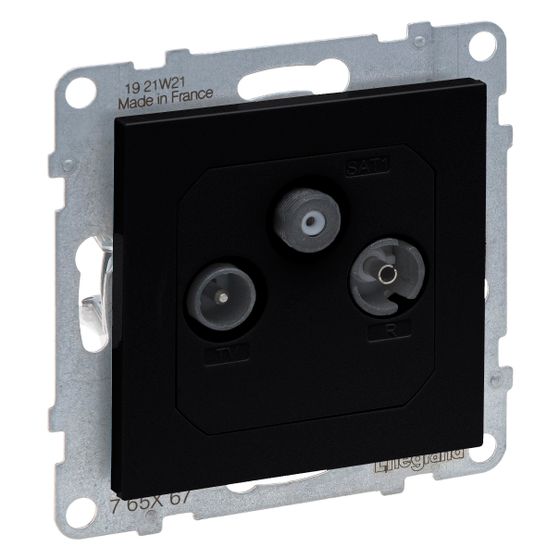Legrand Antennen-Stichdose SEANO 765367, 1,5 dB, Kunststoff, Schwarz lackiert
