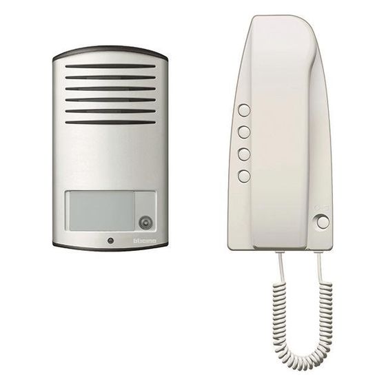 Legrand BTicino Einfamilienhausset Audio LINEA 2000 SPRINT, Mehrdraht, Aluminium, Grau/Weiß, 363211