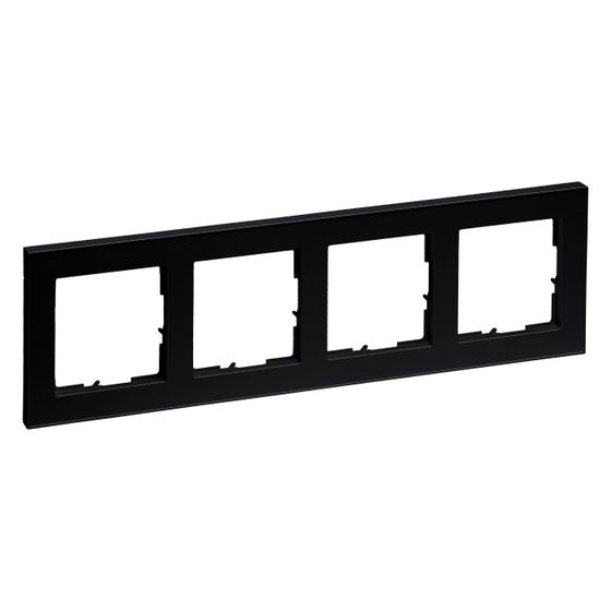 Legrand 4-fach Rahmen SEANO+, 86x300mm, Kunststoff, Schwarz, 765384