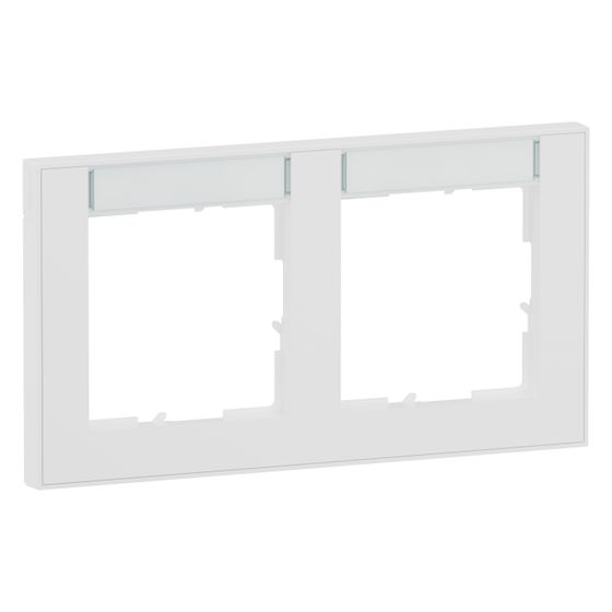 Legrand Abdeckrahmen SEANO+ 2-fach horizontal, 10x55mm Beschriftungsfeld, 87x158x9,8mm, Thermoplast, Ultraweiß, 765892